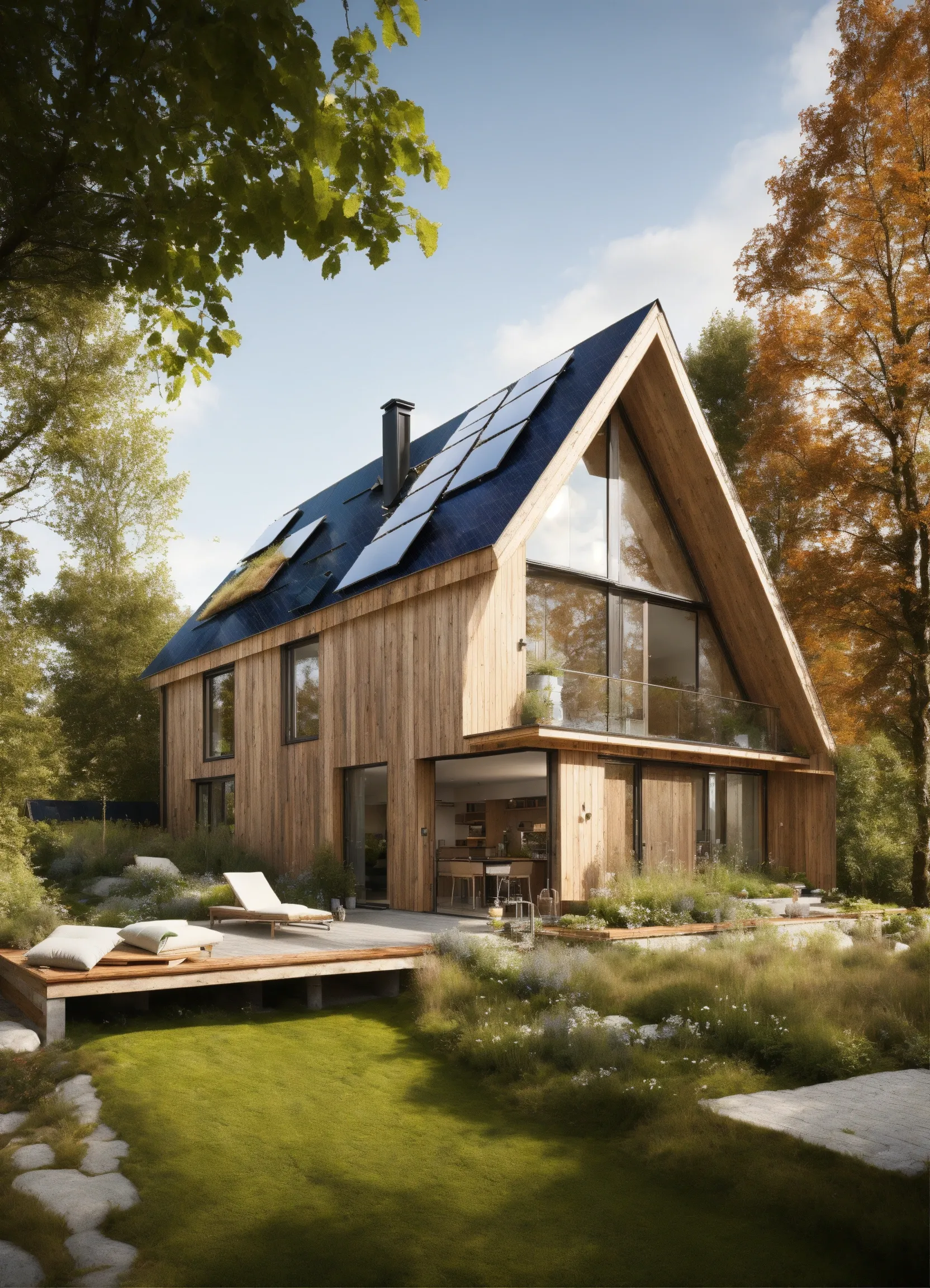 Finnisches Holzhaus mit Kühlsystem